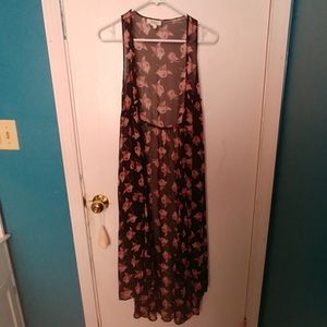 Mudd Long Floral Cardigan